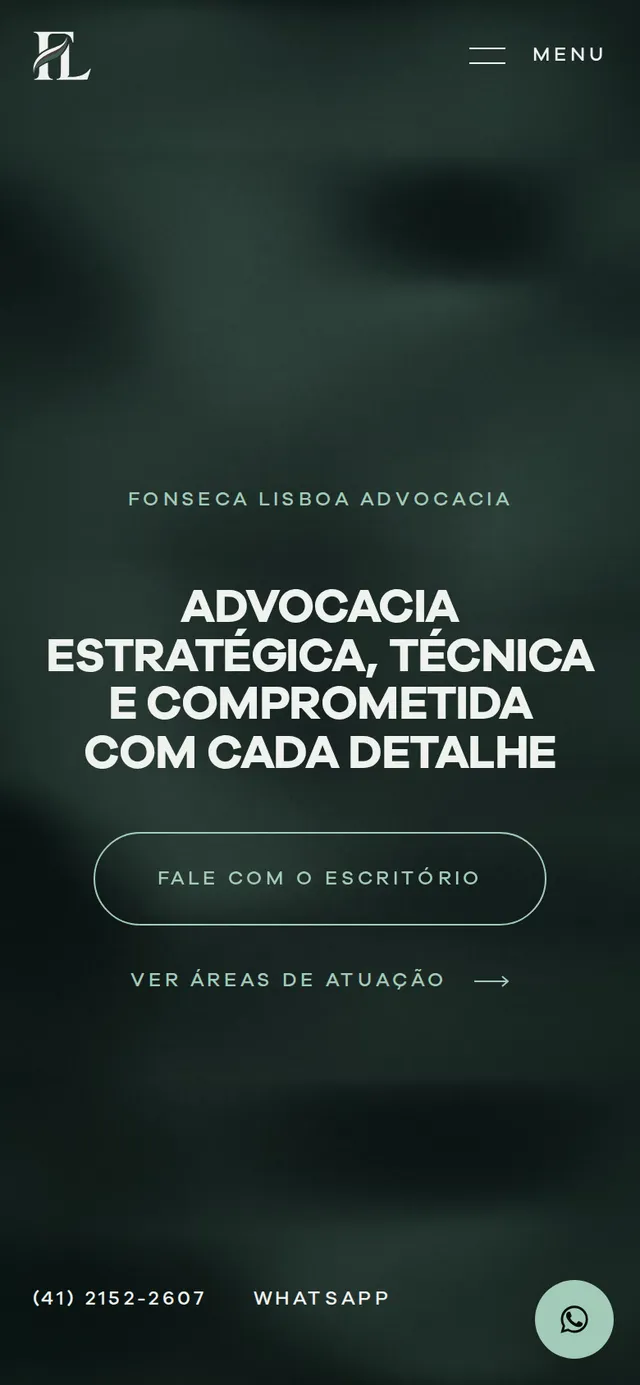 Página inicial do site no celular.
